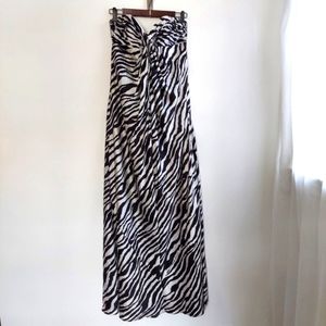 Laundry by Shelli Segal Silk Animal Print Strapless Statement Gown, Sz 6